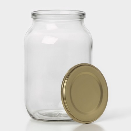 A set of glass cans with a lid of a share, SKO-82 mm, 1 l, 12 pieces-2