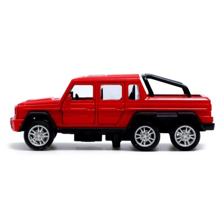 Metal machine "Jeep 6x6", 1:32, inertia, color red-1