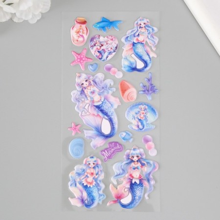 Plastic sticker "Mermaid Milashka" mix 25x12 cm-4