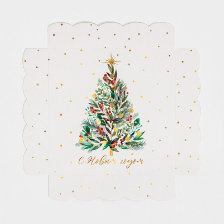 Box for confectionery products with PVC cover "Christmas tree", 15 x 15 x 3 cm, new year-6
