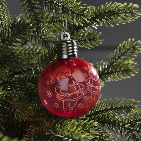 Christmas ball "Santa Claus" red, batteries, 1 LED, glow warm white-1