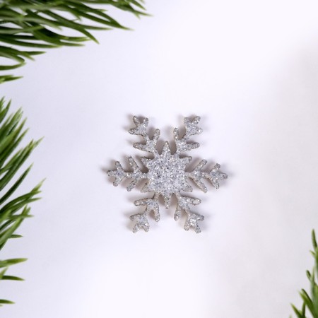 New Year's set for decor "Snowflakes" 12 pcs., Silver color-1