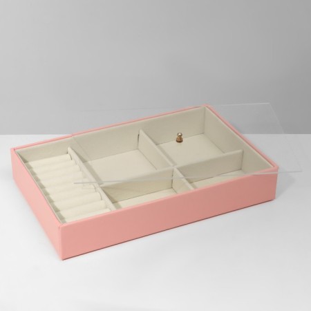 Standing for decorations 4 cells, 9 stripes, 24.5 × 15.5 × 4.5 cm, beige pink color-2