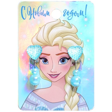 Клипсы детские новогодние "Сердечки"-3
