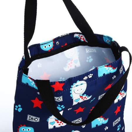 Set of a youth backpack from textiles, a shoper bag, blue color-6