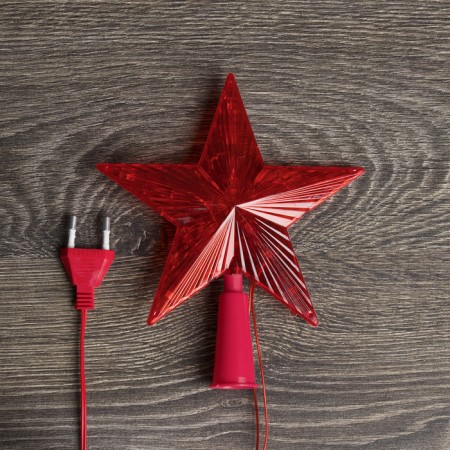 The LED top for the Christmas tree "Red" 15 cm, 10 LED, wire 2 meters, 220 V, glow red glow-3
