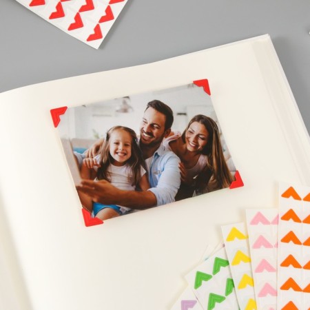 A set of corners with a pocket for photos 24 corners "color" mix 12.5x9 cm-8