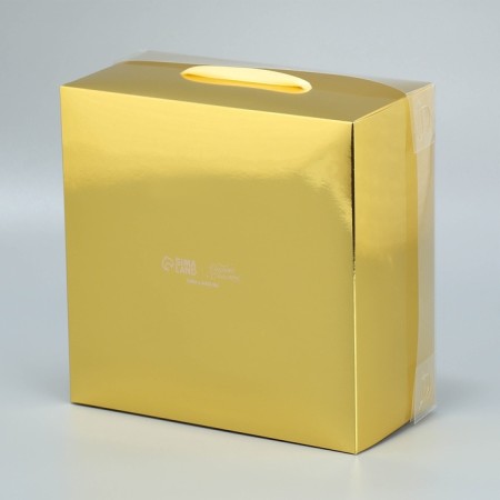 Gift folding box, packaging, "gold", 20 x 20 x 10 cm-5