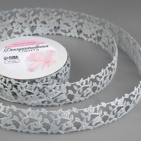 Figure tape "Branches", 30 mm, 9 ± 0.5 m, silver color