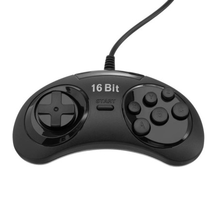 Gamepad for Sega 16-bit, 6 buttons, black-1