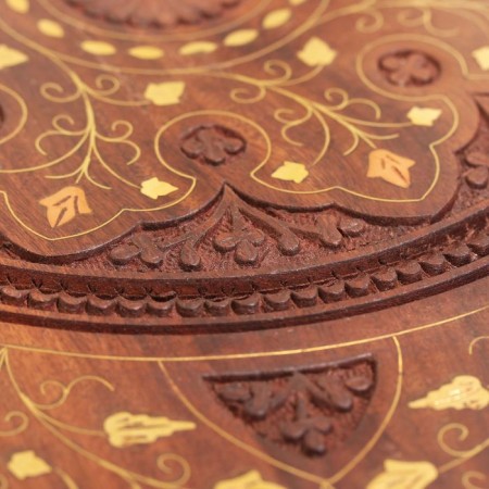 Coffee -carved coffee table 50x45x45 cm, shisham tree-3