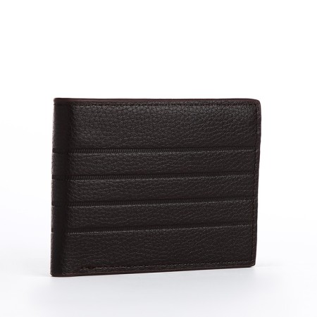 Male purse without fastening, for bills, for cards, brown color