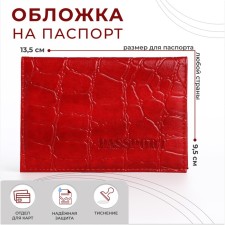 Cover for passport, red color
