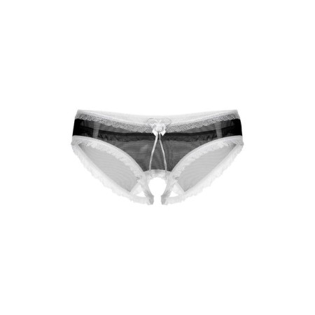 Panties with access and ruffles Softline collection, black and white color, size m/l-1