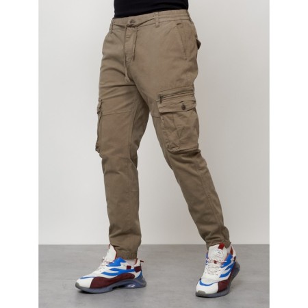 Cargo jeans men, size 44, beige color-5