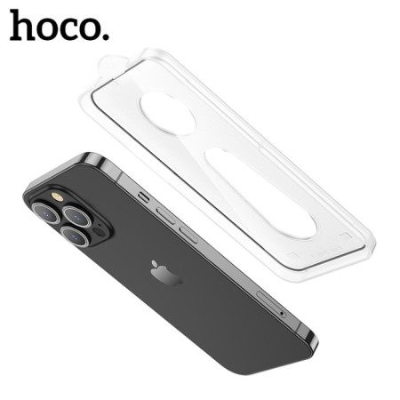 Hoco protective glass for iPhone 14 Pro, with a frame for installation, full glue, 0.33 mm, 9h-1