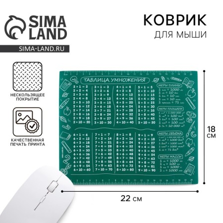 Mouse mat "Multiplication table", 22 x 18 cm