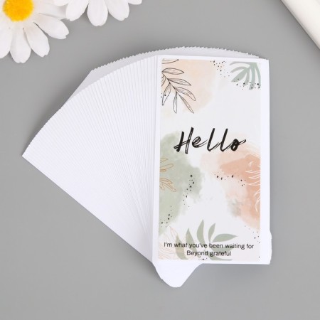 Stick Paper Gratitude "Hello. Veves" green-beige set 50 pcs 10x5 cm
