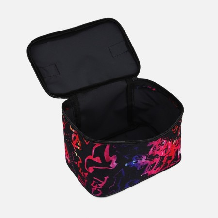 Cosmetic bag with lightning, black color-2