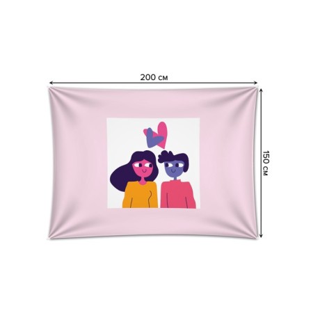 Decorative panel with photo printing "Lovers", horizontal, size 150x200 cm-1