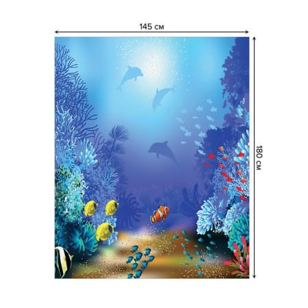 The tablecloth on the table “Fall in love with the ocean”, rectangular, Saten, size 145x180 cm-1
