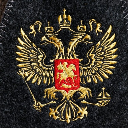 Шапка для бани "Герб. Горд быть русским" с вышивкой-2