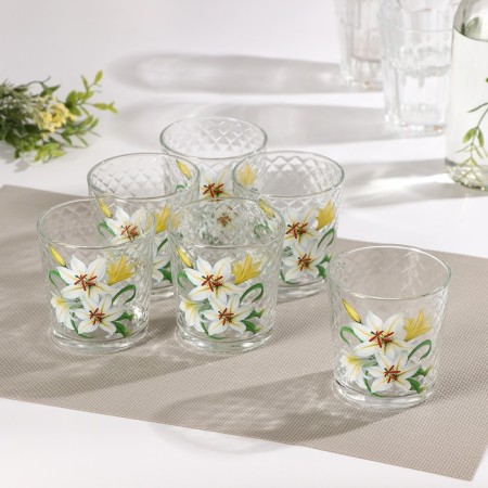 A set of glasses for a cocktail “Bouquets”, 210 ml, 6 pcs, Mix drawing-1