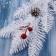 Branch artificial decorative "snow-white" cones silver-berry 60 cm