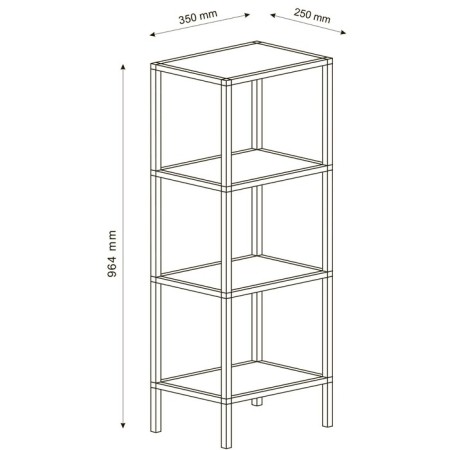 Bathroom rack 3, 350x250x964, white muar/glass colorless-4