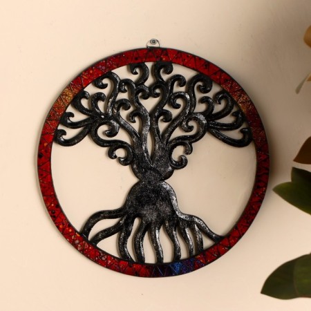 Panel wall "Tree of life" wood, glass 30 cm