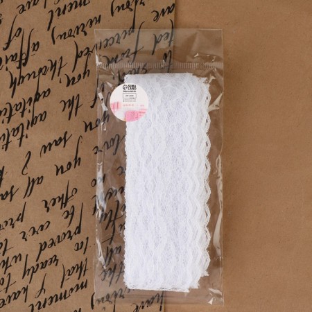 Capricon lace, 40 mm × 10 ± 1 m, white color-3