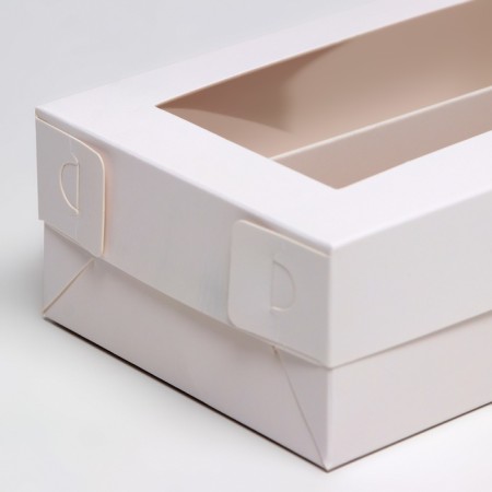 Box for Makarun, with a lodge, white 16.5 x 10.5 x 5.5 cm-2