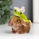 Polystone souvenir "Pyramid - rabbit, frog and butterfly" 6.3x6.7x4 cm