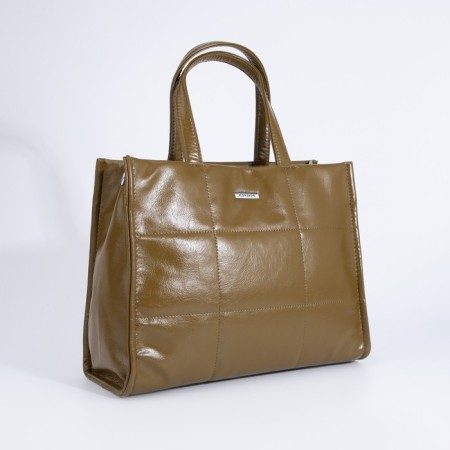 Luggage bag, external pocket, long belt, green-brown color-2