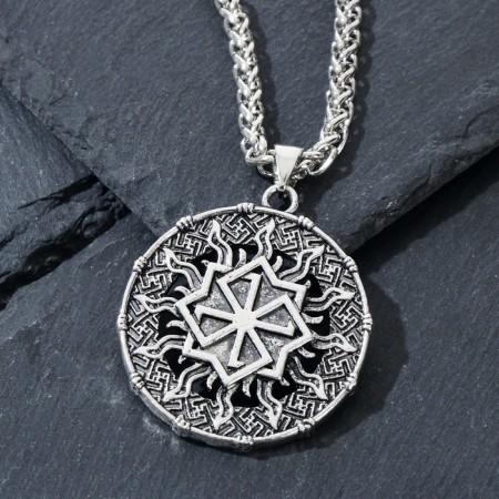 Kolovrat pendant-cooler is glowing, the color is black silver, 60 cm