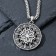 Kolovrat pendant-cooler is glowing, the color is black silver, 60 cm