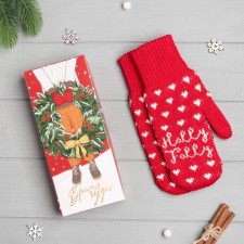 Women's mittens in the gift box 