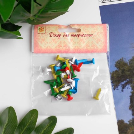 Brads for scrapbooking "color" set 40 pcs mix 1.4x0.7x0.7 cm-3