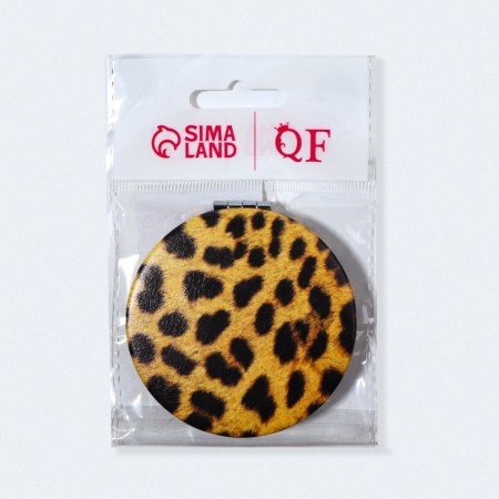 Folding mirror “Animal”, d = 7 cm, with an increase, artificial leather, color “leopard”-6