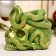 Climb "Snake on the skull" Green with gilding, 11x10x8cm