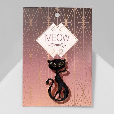 Brooch "Cat" Moore-Mur, black color in gold