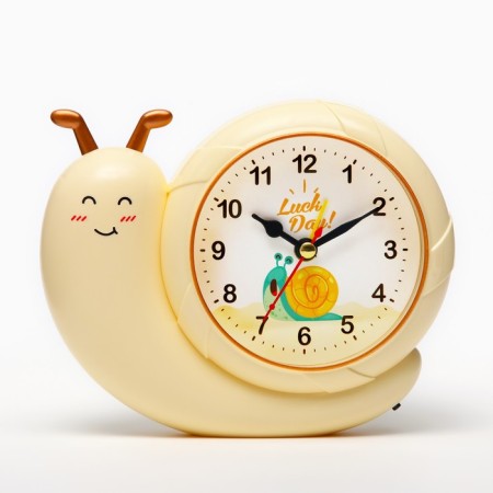 Clock - alarm clock "Snail" with backlight, discrete move, D -8 cm, 15 x 12 cm, aa