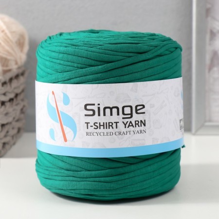 Knitted yarn secondary 90% cotton, 10% p/e, 100m/450 ± 50 g (emerald) mix-1