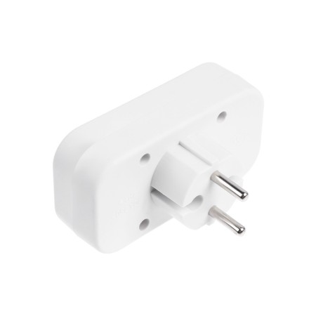 Switch, 2 sockets, 10A, without salary, 220 V, white-1