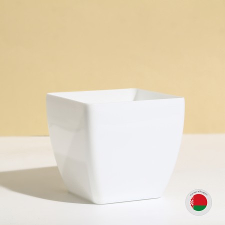 Flower pot, 13 × 13 cm, 1.5 l, plastic, white-1