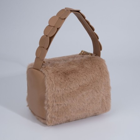 Baget bag with zipper, brown color-2