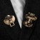 Cardigan clamp "Lesser", white color in black gold