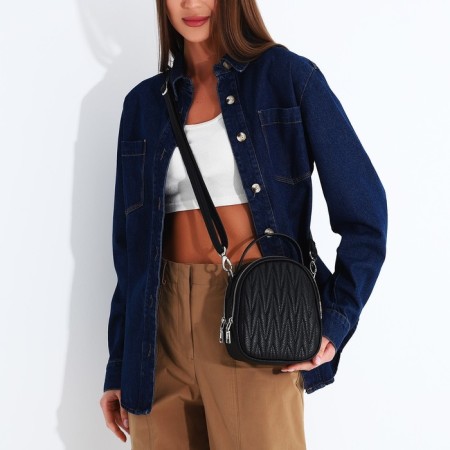 Bag Cross-Bodi Medvedkovo with a zipper, black color-7