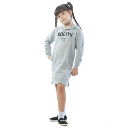 Baby dress, height 98 cm, color gray-melange-1