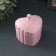 Casket with a lid - the candlestick "relief heart" 10x8x8cm, pink